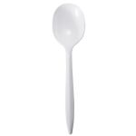 Medium Weight Plastic Soup Spoon, White